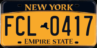 NY license plate FCL0417