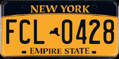 NY license plate FCL0428