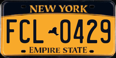 NY license plate FCL0429