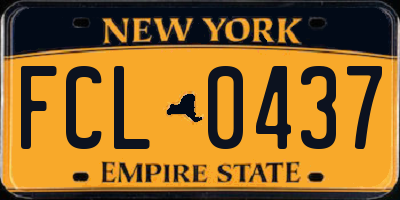 NY license plate FCL0437