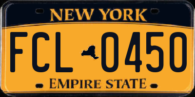 NY license plate FCL0450