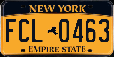 NY license plate FCL0463