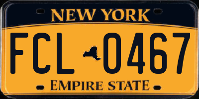 NY license plate FCL0467