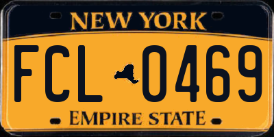 NY license plate FCL0469