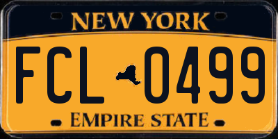 NY license plate FCL0499