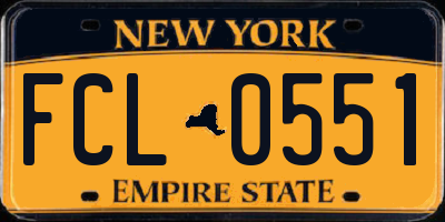 NY license plate FCL0551