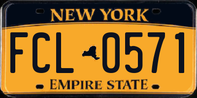 NY license plate FCL0571