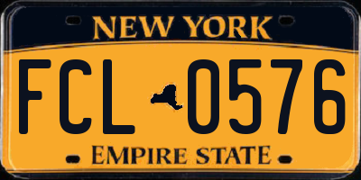 NY license plate FCL0576