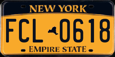 NY license plate FCL0618