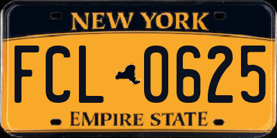 NY license plate FCL0625