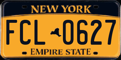 NY license plate FCL0627