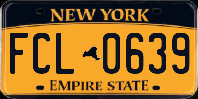NY license plate FCL0639