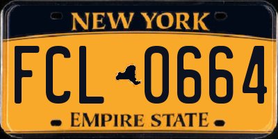 NY license plate FCL0664