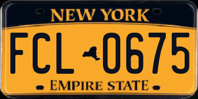NY license plate FCL0675