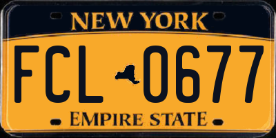 NY license plate FCL0677