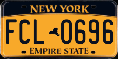NY license plate FCL0696
