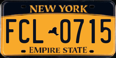 NY license plate FCL0715
