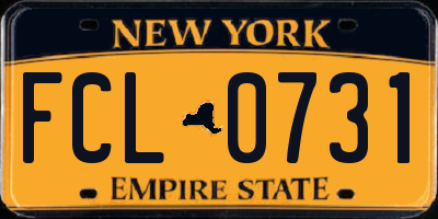 NY license plate FCL0731