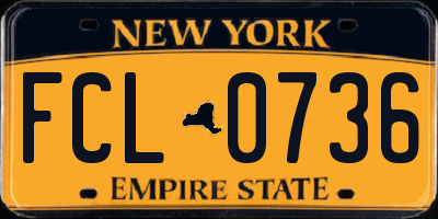 NY license plate FCL0736