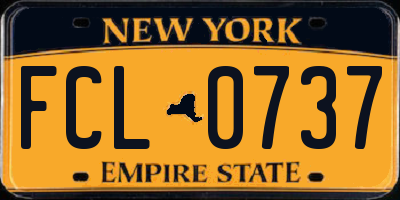 NY license plate FCL0737