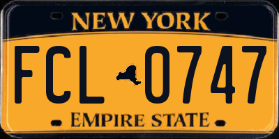 NY license plate FCL0747