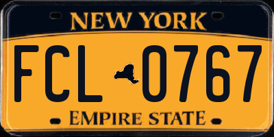 NY license plate FCL0767