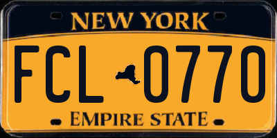 NY license plate FCL0770