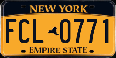 NY license plate FCL0771