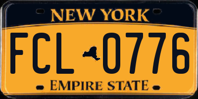 NY license plate FCL0776
