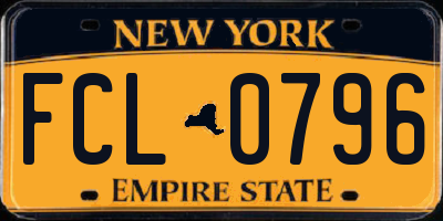 NY license plate FCL0796
