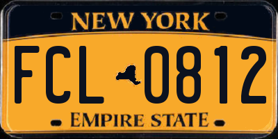 NY license plate FCL0812