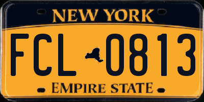 NY license plate FCL0813