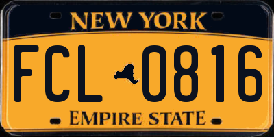 NY license plate FCL0816