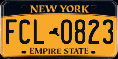 NY license plate FCL0823