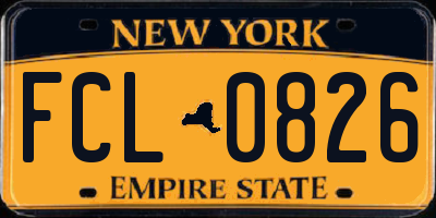 NY license plate FCL0826