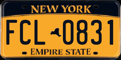 NY license plate FCL0831
