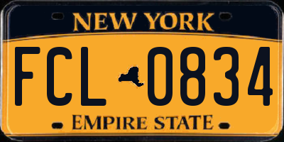 NY license plate FCL0834