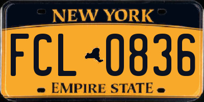 NY license plate FCL0836