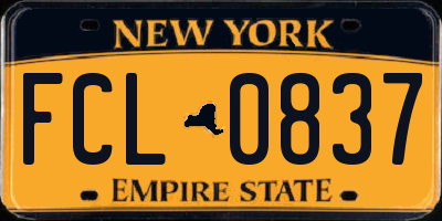 NY license plate FCL0837