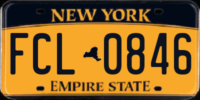 NY license plate FCL0846