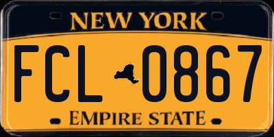 NY license plate FCL0867
