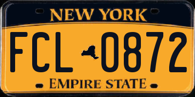 NY license plate FCL0872