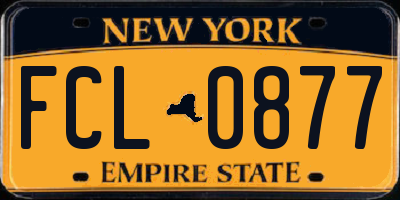 NY license plate FCL0877