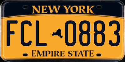 NY license plate FCL0883