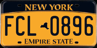 NY license plate FCL0896