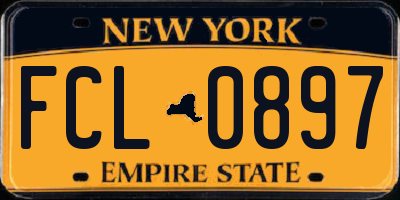 NY license plate FCL0897