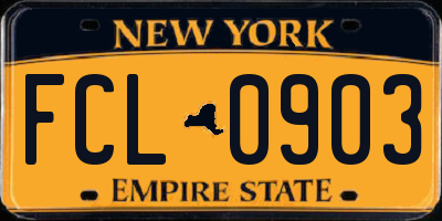 NY license plate FCL0903