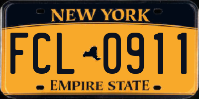 NY license plate FCL0911