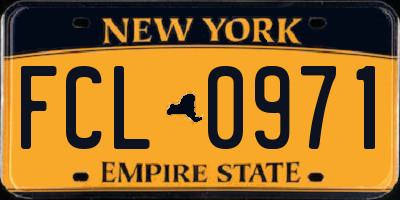 NY license plate FCL0971