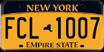 NY license plate FCL1007